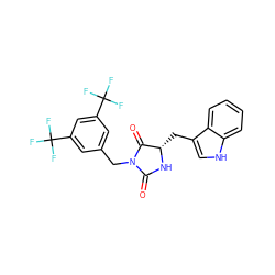 O=C1N[C@@H](Cc2c[nH]c3ccccc23)C(=O)N1Cc1cc(C(F)(F)F)cc(C(F)(F)F)c1 ZINC000013740638