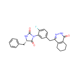 O=C1N[C@@H](Cc2ccccc2)C(=O)N1c1cc(Cc2n[nH]c(=O)c3c2CCCC3)ccc1F ZINC000146813865