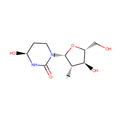 O=C1N[C@@H](O)CCN1[C@@H]1O[C@H](CO)[C@@H](O)[C@@H]1F ZINC000059277522