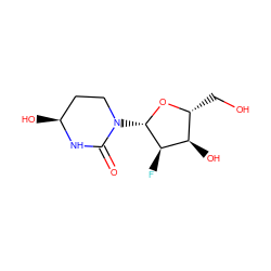 O=C1N[C@@H](O)CCN1[C@@H]1O[C@H](CO)[C@@H](O)[C@H]1F ZINC000059277525