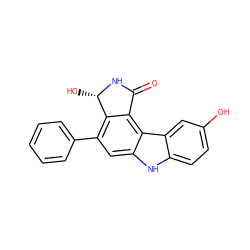 O=C1N[C@@H](O)c2c(-c3ccccc3)cc3[nH]c4ccc(O)cc4c3c21 ZINC000034804126