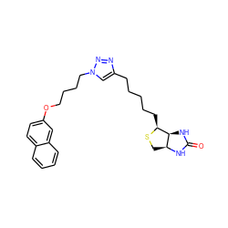 O=C1N[C@@H]2[C@H](CCCCCc3cn(CCCCOc4ccc5ccccc5c4)nn3)SC[C@@H]2N1 ZINC000089469573