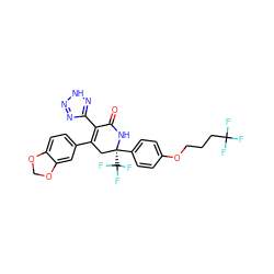 O=C1N[C@](c2ccc(OCCCC(F)(F)F)cc2)(C(F)(F)F)CC(c2ccc3c(c2)OCO3)=C1c1nn[nH]n1 ZINC001772603039