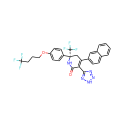 O=C1N[C@](c2ccc(OCCCC(F)(F)F)cc2)(C(F)(F)F)CC(c2ccc3ccccc3c2)=C1c1nn[nH]n1 ZINC001772637327