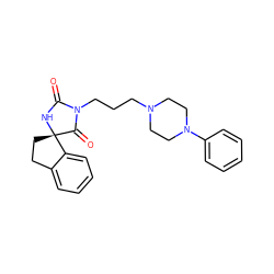 O=C1N[C@]2(CCc3ccccc32)C(=O)N1CCCN1CCN(c2ccccc2)CC1 ZINC000049089052