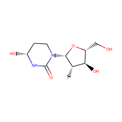 O=C1N[C@H](O)CCN1[C@@H]1O[C@H](CO)[C@@H](O)[C@@H]1F ZINC000059277520