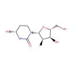 O=C1N[C@H](O)CCN1[C@@H]1O[C@H](CO)[C@@H](O)[C@H]1F ZINC000059277523