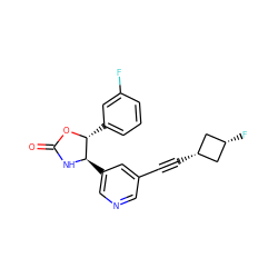 O=C1N[C@H](c2cncc(C#C[C@H]3C[C@@H](F)C3)c2)[C@@H](c2cccc(F)c2)O1 ZINC001772581457