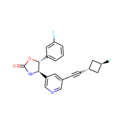 O=C1N[C@H](c2cncc(C#C[C@H]3C[C@H](F)C3)c2)[C@@H](c2cccc(F)c2)O1 ZINC001772629649