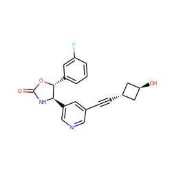 O=C1N[C@H](c2cncc(C#C[C@H]3C[C@H](O)C3)c2)[C@@H](c2cccc(F)c2)O1 ZINC001772597959