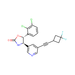 O=C1N[C@H](c2cncc(C#CC3CC(F)(F)C3)c2)[C@@H](c2cccc(Cl)c2Cl)O1 ZINC001772622068