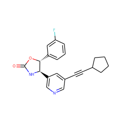 O=C1N[C@H](c2cncc(C#CC3CCCC3)c2)[C@@H](c2cccc(F)c2)O1 ZINC001772607141