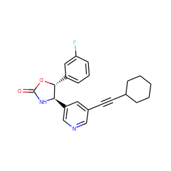 O=C1N[C@H](c2cncc(C#CC3CCCCC3)c2)[C@@H](c2cccc(F)c2)O1 ZINC001772590203