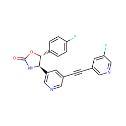 O=C1N[C@H](c2cncc(C#Cc3cncc(F)c3)c2)[C@@H](c2ccc(F)cc2)O1 ZINC000167559190