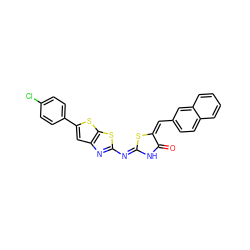 O=C1NC(=Nc2nc3cc(-c4ccc(Cl)cc4)sc3s2)S/C1=C/c1ccc2ccccc2c1 ZINC000653812607