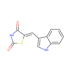 O=C1NC(=O)/C(=C/c2c[nH]c3ccccc23)S1 ZINC000001476279