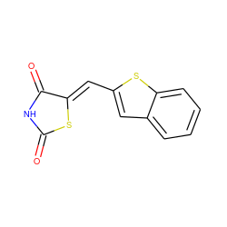 O=C1NC(=O)/C(=C/c2cc3ccccc3s2)S1 ZINC000874928871