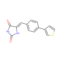 O=C1NC(=O)/C(=C/c2ccc(-c3ccsc3)cc2)N1 ZINC000043019077