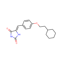 O=C1NC(=O)/C(=C/c2ccc(OCCC3CCCCC3)cc2)N1 ZINC000045386080