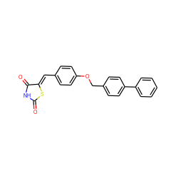 O=C1NC(=O)/C(=C/c2ccc(OCc3ccc(-c4ccccc4)cc3)cc2)S1 ZINC000139447120