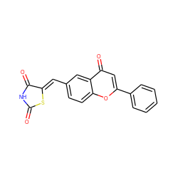 O=C1NC(=O)/C(=C/c2ccc3oc(-c4ccccc4)cc(=O)c3c2)S1 ZINC000040952933