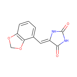 O=C1NC(=O)/C(=C/c2cccc3c2OCO3)N1 ZINC000064550041