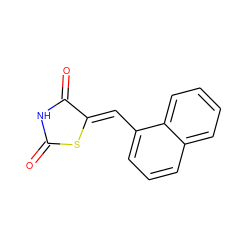 O=C1NC(=O)/C(=C/c2cccc3ccccc23)S1 ZINC000003034619