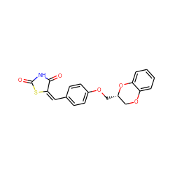 O=C1NC(=O)/C(=C\c2ccc(OC[C@H]3COc4ccccc4O3)cc2)S1 ZINC000045364645