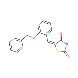 O=C1NC(=O)/C(=C\c2ccccc2OCc2ccccc2)S1 ZINC000000975266