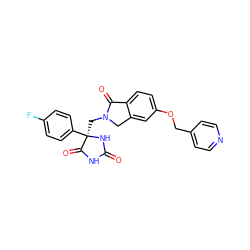 O=C1NC(=O)[C@@](CN2Cc3cc(OCc4ccncc4)ccc3C2=O)(c2ccc(F)cc2)N1 ZINC000049070770