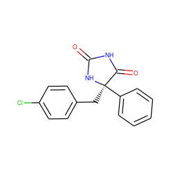 O=C1NC(=O)[C@@](Cc2ccc(Cl)cc2)(c2ccccc2)N1 ZINC000001670876