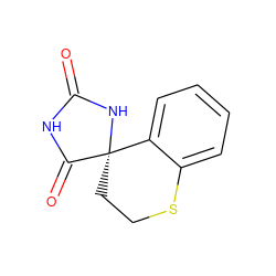 O=C1NC(=O)[C@@]2(CCSc3ccccc32)N1 ZINC000022217689