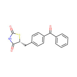 O=C1NC(=O)[C@@H](Cc2ccc(C(=O)c3ccccc3)cc2)S1 ZINC000045368543