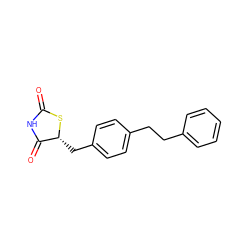 O=C1NC(=O)[C@@H](Cc2ccc(CCc3ccccc3)cc2)S1 ZINC000045355276