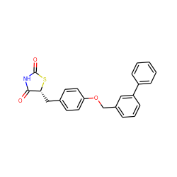 O=C1NC(=O)[C@@H](Cc2ccc(OCc3cccc(-c4ccccc4)c3)cc2)S1 ZINC000116990399