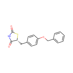 O=C1NC(=O)[C@@H](Cc2ccc(OCc3ccccc3)cc2)S1 ZINC000026572863