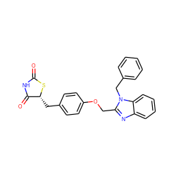 O=C1NC(=O)[C@@H](Cc2ccc(OCc3nc4ccccc4n3Cc3ccccc3)cc2)S1 ZINC000653706019