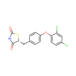 O=C1NC(=O)[C@@H](Cc2ccc(Oc3ccc(Cl)cc3Cl)cc2)S1 ZINC000045375161