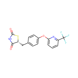 O=C1NC(=O)[C@@H](Cc2ccc(Oc3cccc(C(F)(F)F)n3)cc2)S1 ZINC000045390008