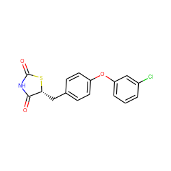 O=C1NC(=O)[C@@H](Cc2ccc(Oc3cccc(Cl)c3)cc2)S1 ZINC000045393741