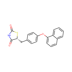 O=C1NC(=O)[C@@H](Cc2ccc(Oc3cccc4ccccc34)cc2)S1 ZINC000045392805