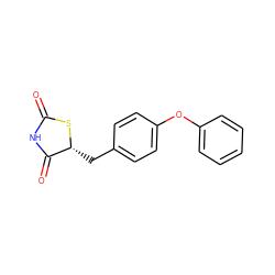 O=C1NC(=O)[C@@H](Cc2ccc(Oc3ccccc3)cc2)S1 ZINC000045393987