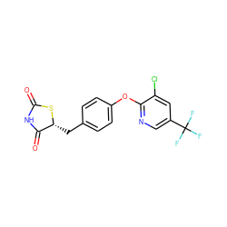 O=C1NC(=O)[C@@H](Cc2ccc(Oc3ncc(C(F)(F)F)cc3Cl)cc2)S1 ZINC000045388334