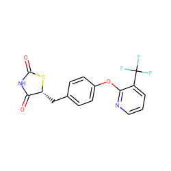 O=C1NC(=O)[C@@H](Cc2ccc(Oc3ncccc3C(F)(F)F)cc2)S1 ZINC000045336977