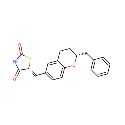 O=C1NC(=O)[C@@H](Cc2ccc3c(c2)CC[C@H](Cc2ccccc2)O3)S1 ZINC000005933664