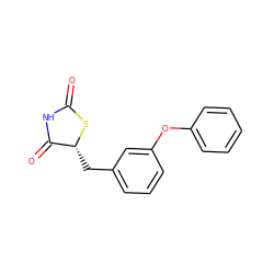 O=C1NC(=O)[C@@H](Cc2cccc(Oc3ccccc3)c2)S1 ZINC000004108615