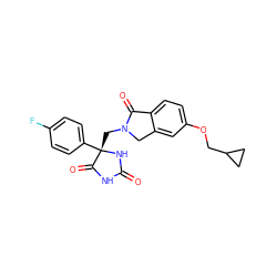 O=C1NC(=O)[C@](CN2Cc3cc(OCC4CC4)ccc3C2=O)(c2ccc(F)cc2)N1 ZINC000049071360