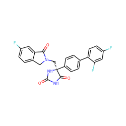 O=C1NC(=O)[C@](CN2Cc3ccc(F)cc3C2=O)(c2ccc(-c3ccc(F)cc3F)cc2)N1 ZINC000035820821