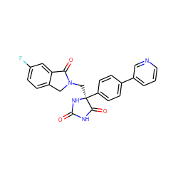 O=C1NC(=O)[C@](CN2Cc3ccc(F)cc3C2=O)(c2ccc(-c3cccnc3)cc2)N1 ZINC000035817838