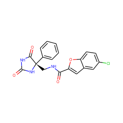 O=C1NC(=O)[C@](CNC(=O)c2cc3cc(Cl)ccc3o2)(c2ccccc2)N1 ZINC000299832671